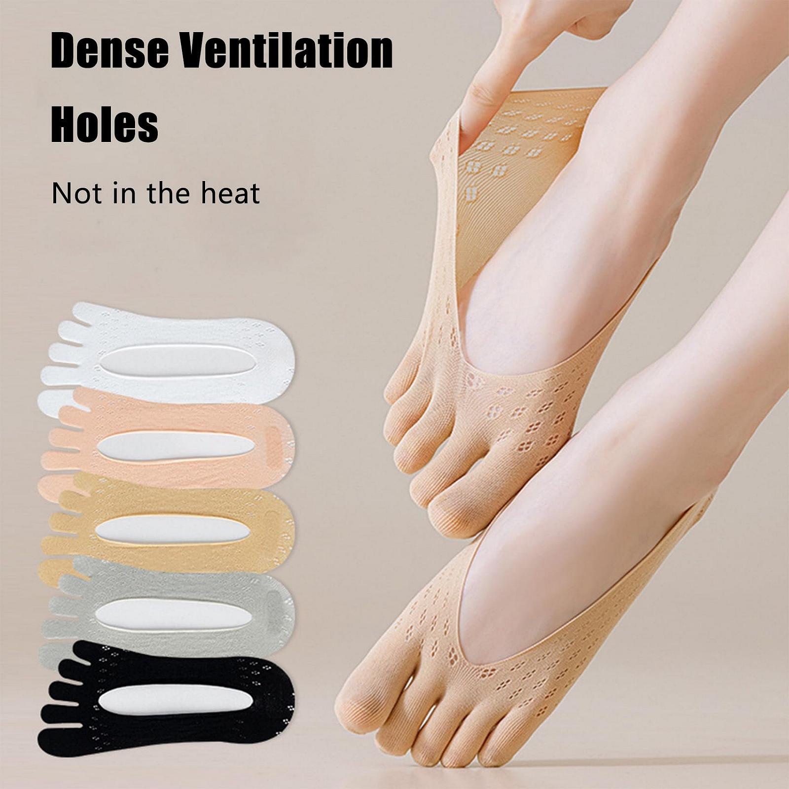 Носки с пальцами 5 пар, Женские носки для тренировок, Нескользящие дышащие носки, Предотвращают тесноту пальцев, Один размер, 5 цветов, фото №3