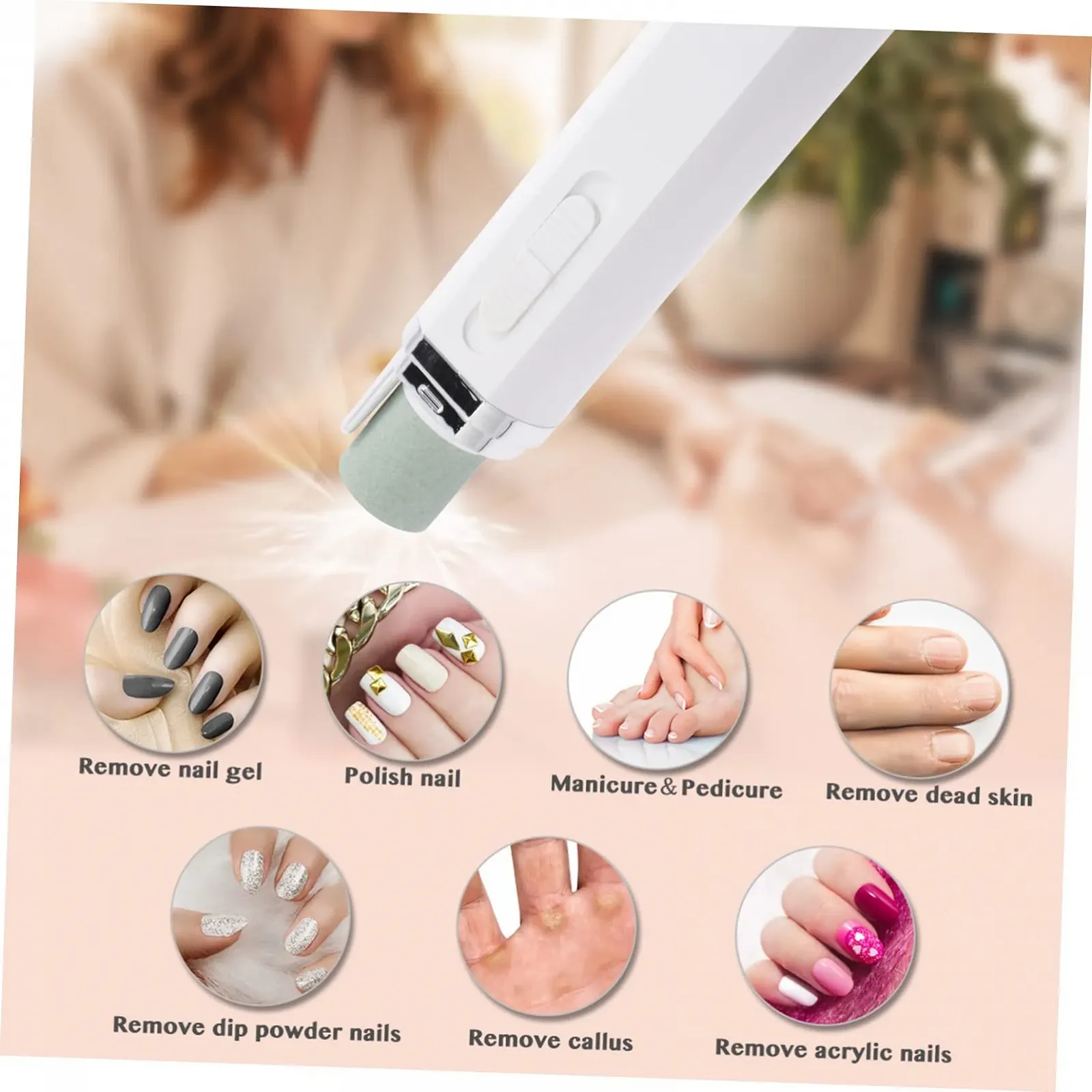 Беспроводной портативный кусачок для ногтей PACKOVE Professional Manicure and Polishing Machine для акриловых ногтей, компактный, легкий, с эргономичным корпусом и тихой работой в дороге, фото №9 Беспроводной портативный кусачок для ногтей PACKOVE Professional Manicure and Polishing Machine для акриловых ногтей, компактный, легкий, с эргономичным корпусом и тихой работой в дороге, фото №9