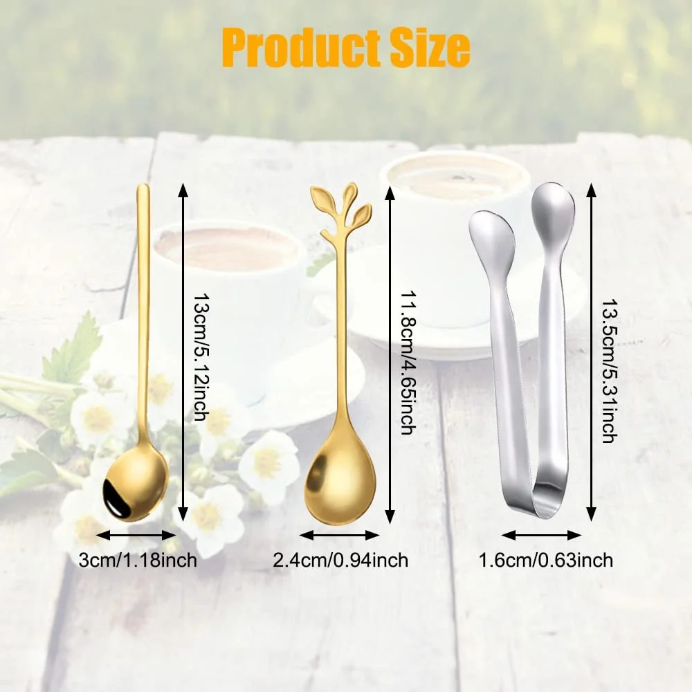 Ложка з нержавіючої сталі Золота Квітка Набір 20 штук, фото №2