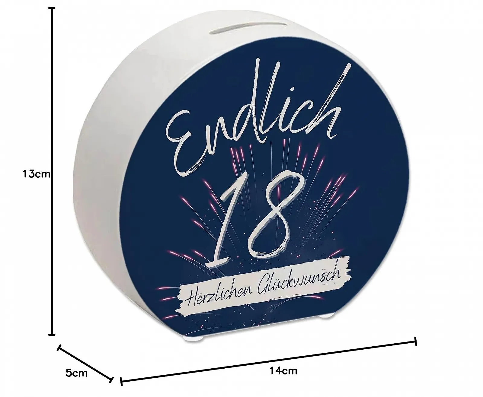 Скарбничка Керамічна Endlich 18 Herzlichen Glückwunsch, фото №9