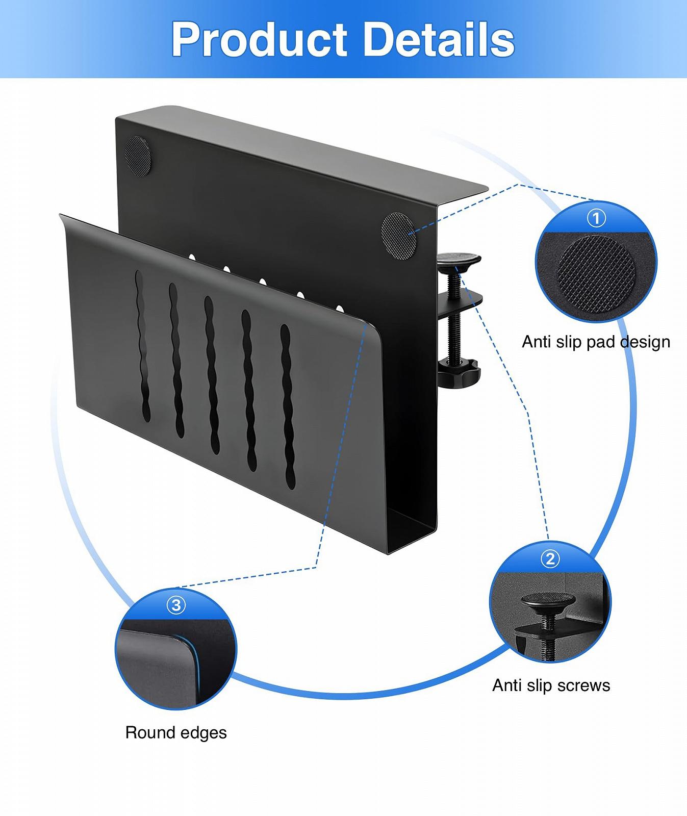 Держатель для ноутбука PC Holder для стола с боковым местом для хранения, однослойный, без держателя для ручек, черный, фото №5 Держатель для ноутбука PC Holder для стола с боковым местом для хранения, однослойный, без держателя для ручек, черный, фото №5