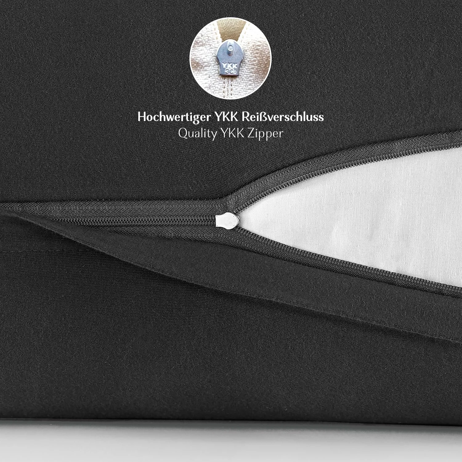 Наволочка Alreya 50 x 70 см (Набір з 2) – Антрацит – 100% бавовна джерсі, фото №2 Наволочка Alreya 50 x 70 см (Набір з 2) – Антрацит – 100% бавовна джерсі, фото №2