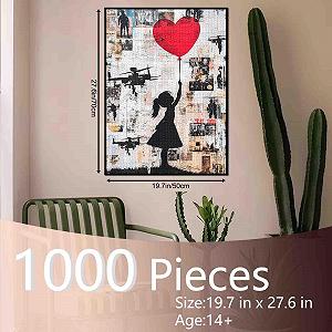 Пазл Tucocoo Banksy Girls Red Balloon 1000 деталей synthetic.ua - Фото 1