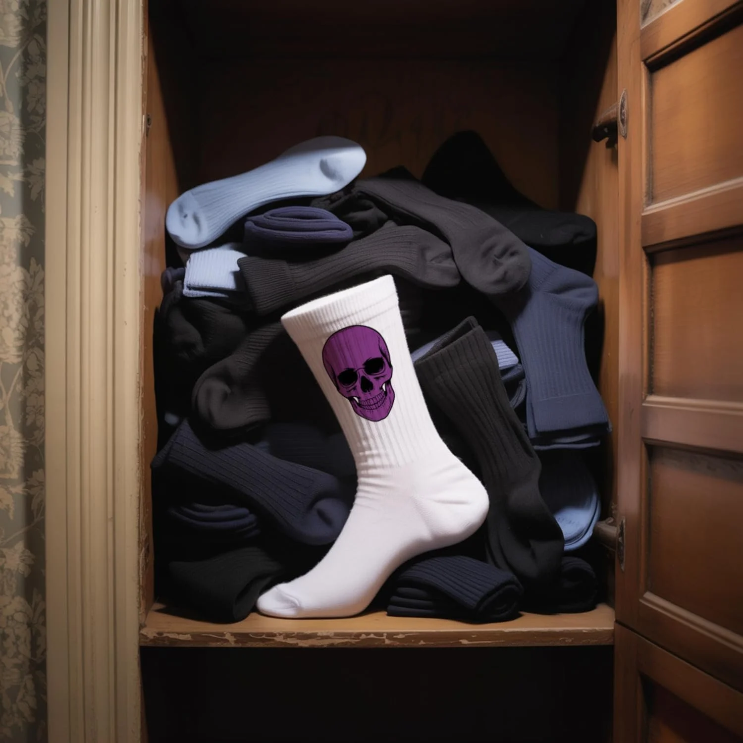 Разноцветные носки с черепами разных размеров, фото №2 Разноцветные носки с черепами разных размеров, фото №2