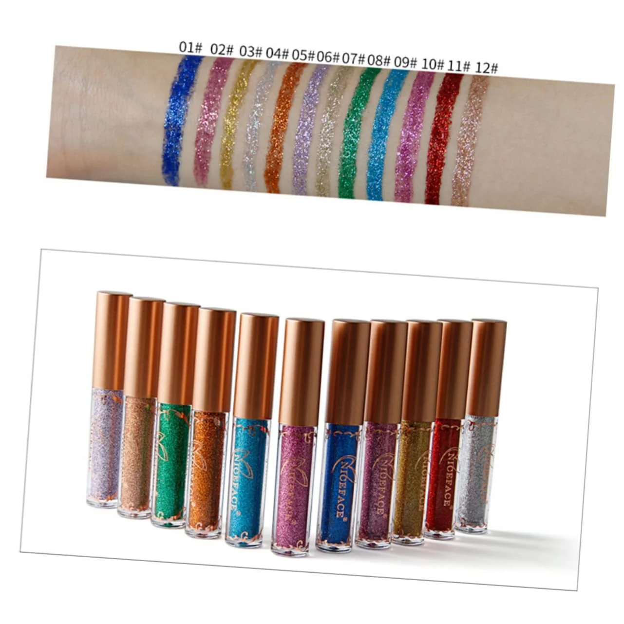 Рідка Eyeliner FRCOLOR 3St Блискучий Для очей Різнокольоровий, фото №7