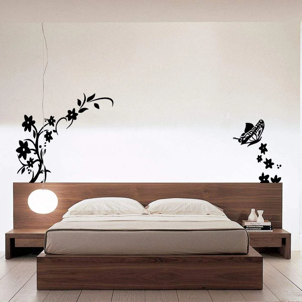 Наклейки на стіну Butterflies and Flowers Самоклеючі 2 шт, фото №6