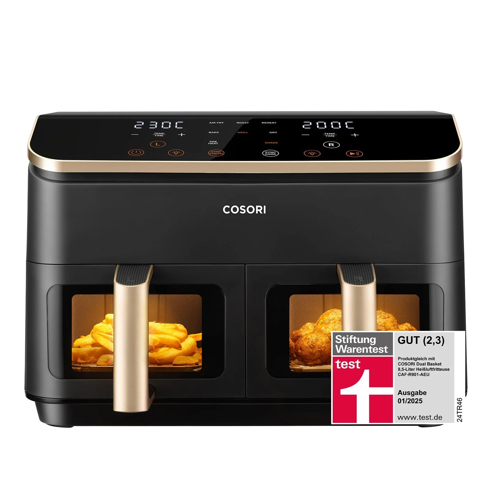 Мультипіч COSORI Dual Zone XXL 8.5 л 6-в-1 з оглядовим вікном та двома камерами, фото №1 Мультипіч COSORI Dual Zone XXL 8.5 л 6-в-1 з оглядовим вікном та двома камерами, фото №1