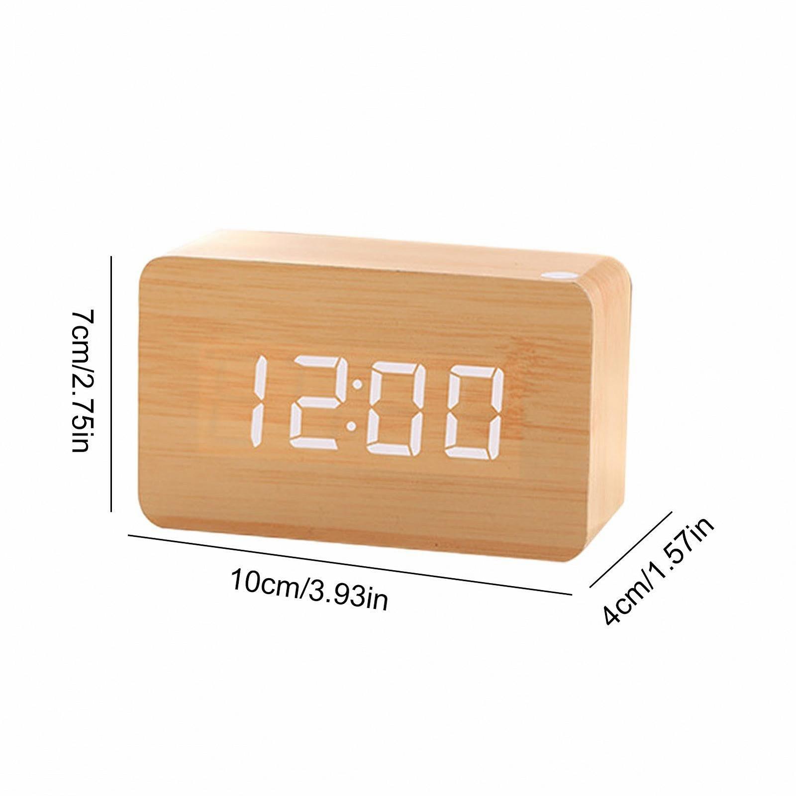 Настільний годинник Електричний дерев'яний Великий дисплей Контроль звуку 3 параметри гучності для спальні, фото №5 Настільний годинник Електричний дерев'яний Великий дисплей Контроль звуку 3 параметри гучності для спальні, фото №5