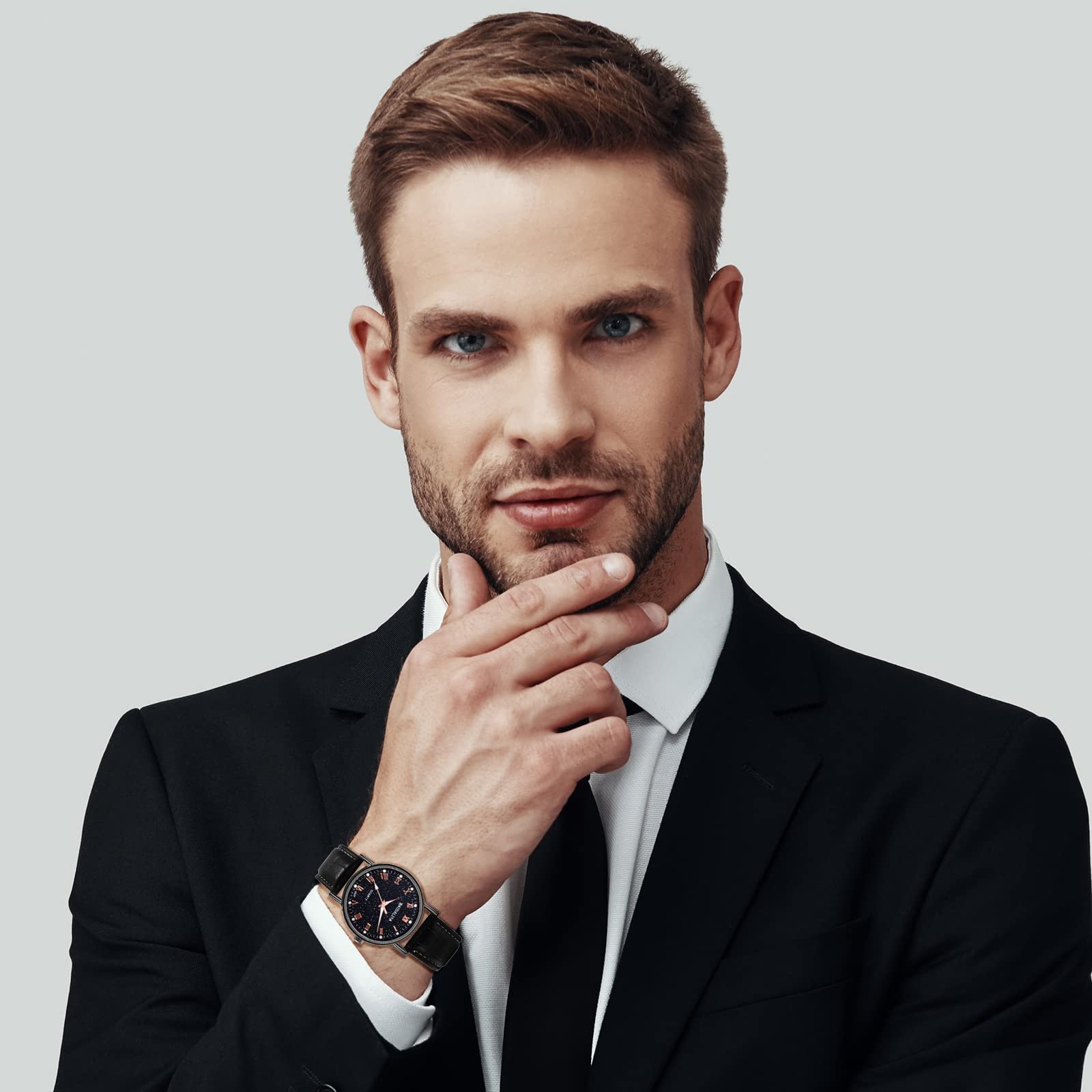 Годинник Кварцовий JewelryWe Аналоговий 30 м Водонепроникний Класичний Зоряне Небо, фото №3