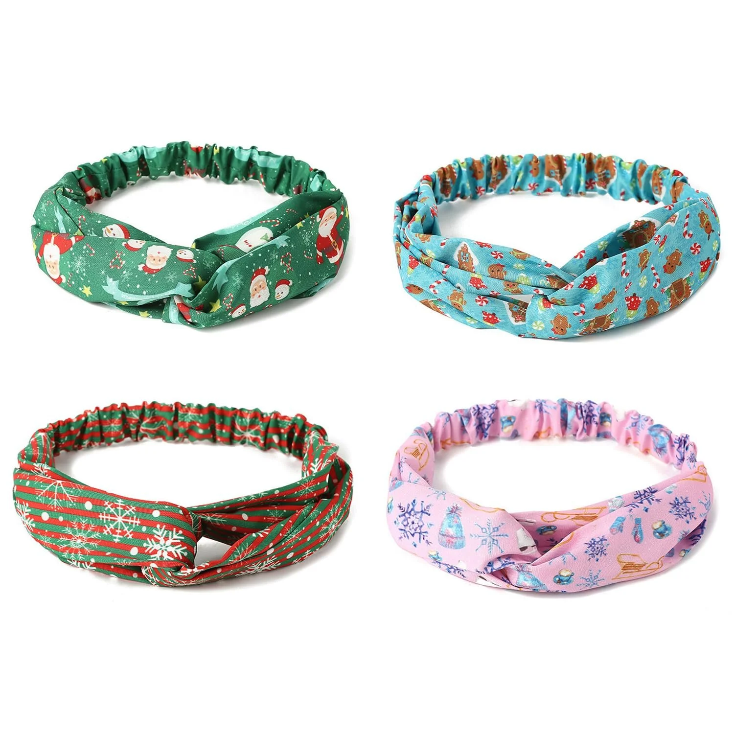 Обруч Тканинний Різдвяний з принтом (4 шт.), фото №1