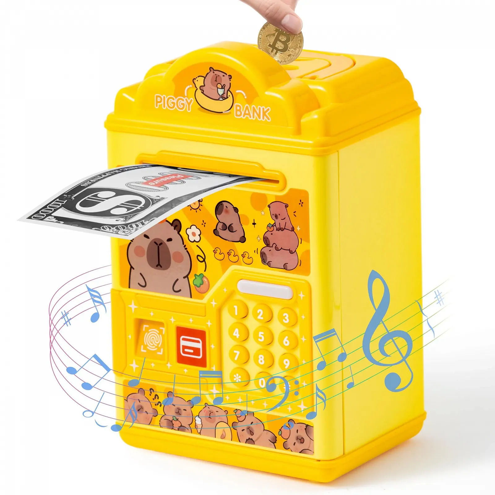 Скарбничка Capibala електронна музична з відбитком пальця та карткою, фото №1