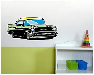 Наклейка для стін Samunshi Classic Muscle Car 80 x 37 см Різнокольорова synthetic.ua - Фото 1
