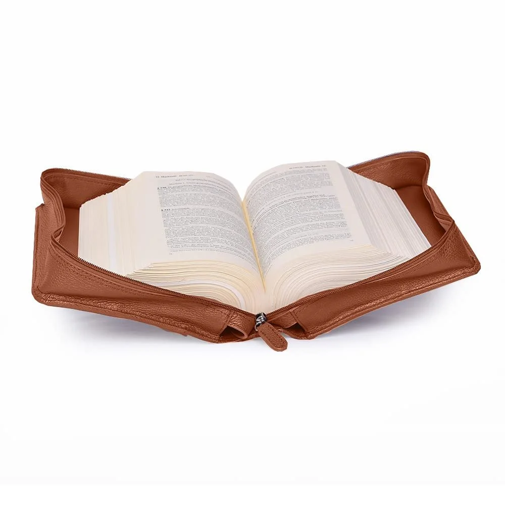 Чохол для книги SchfelderSkin puro, коньячно-бежевий, сумка для книг з книжковою підставкою, фото №4