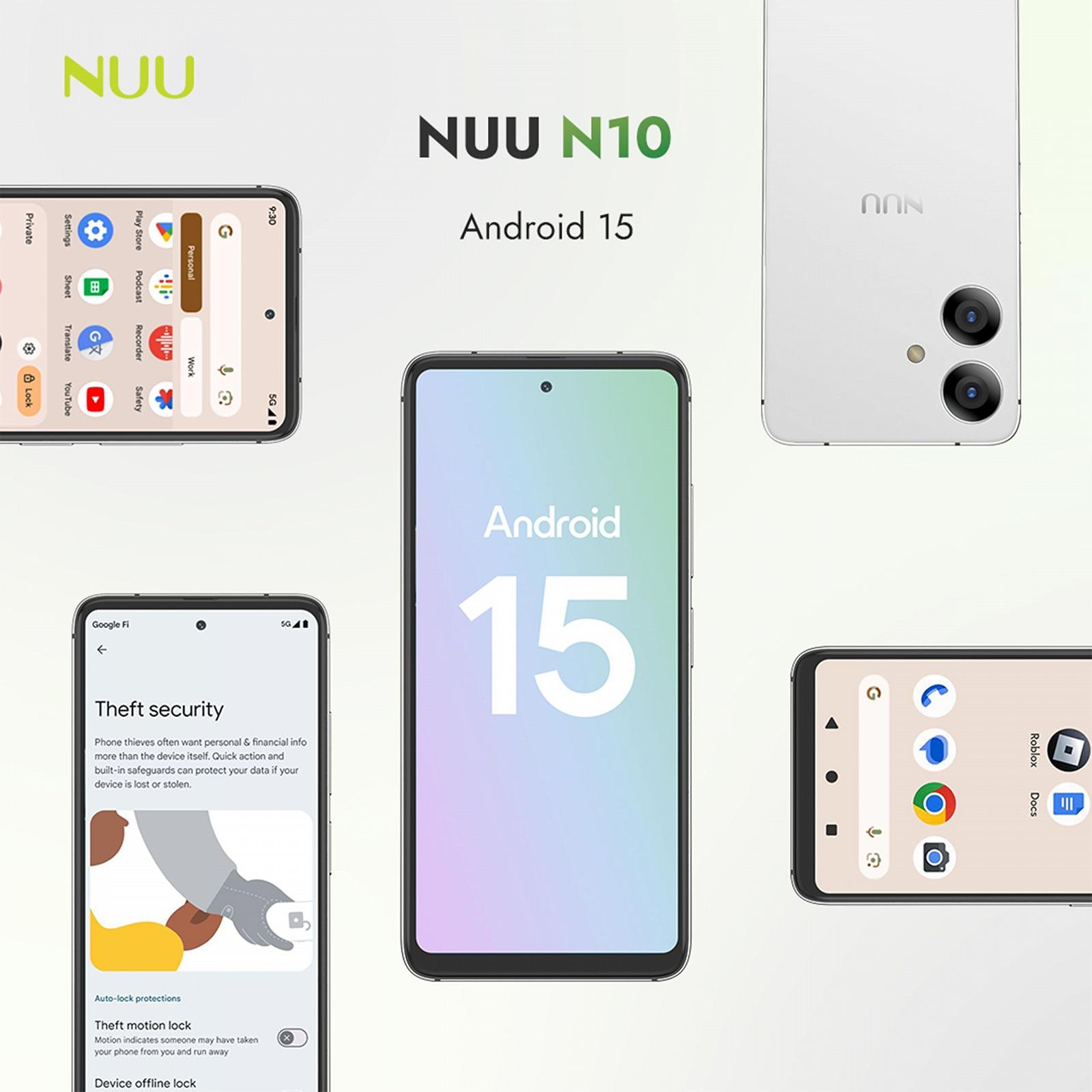 Смартфон NUU N10 4GB/128GB Dual SIM 4G Octa-Core 6.6 дюйма 90Hz HD+ Mint, фото №9