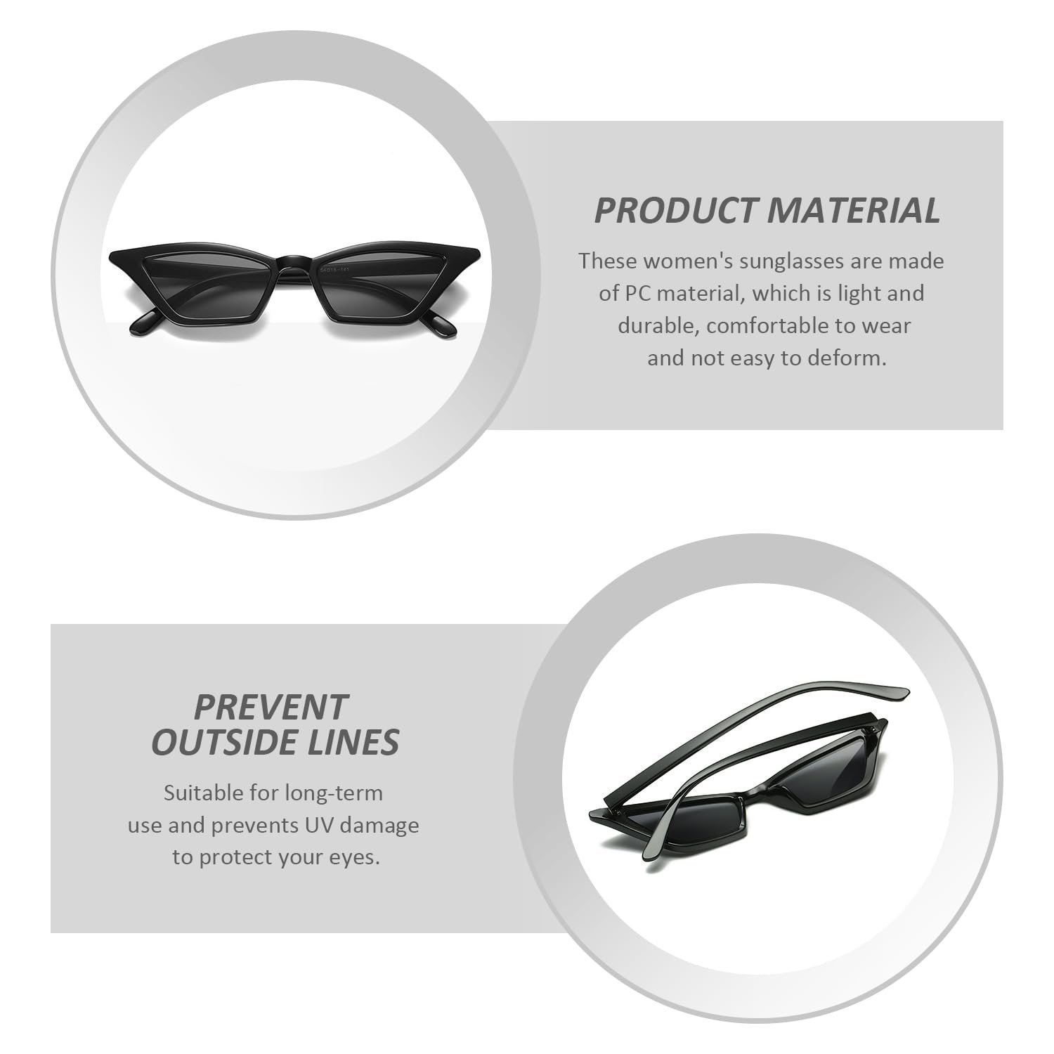 Сонцезахисні окуляри Набір CWPFVQA Жіночі Котяче око Модні Ретро, фото №3