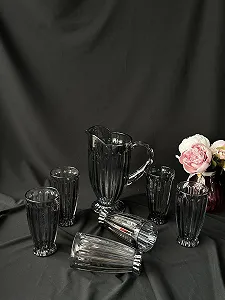 Набір Кувшин та 6 склянок з високоякісного скла. - Фото 1