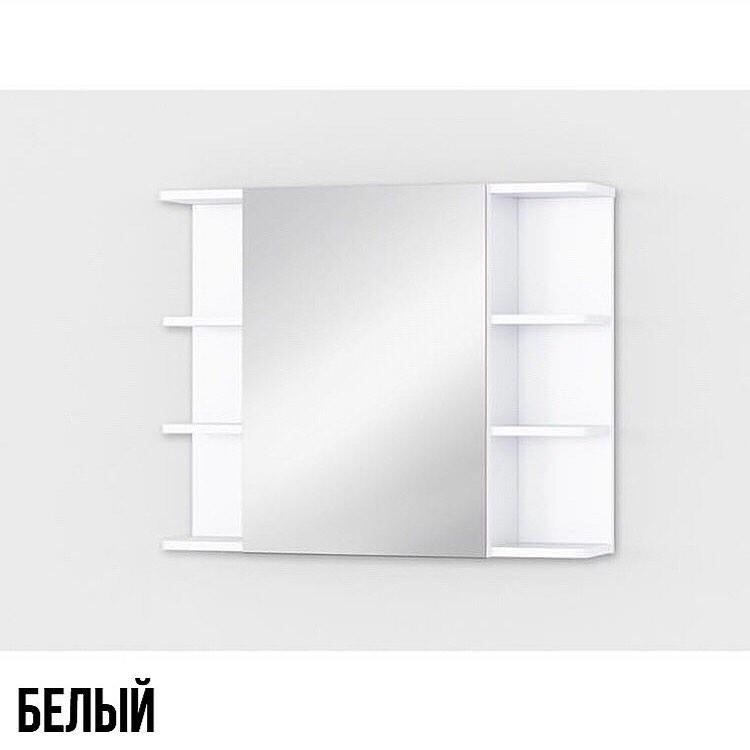 Полка навесная с зеркалом шкафчик в ванную влагостойкий ДСП зеркало, фото №4