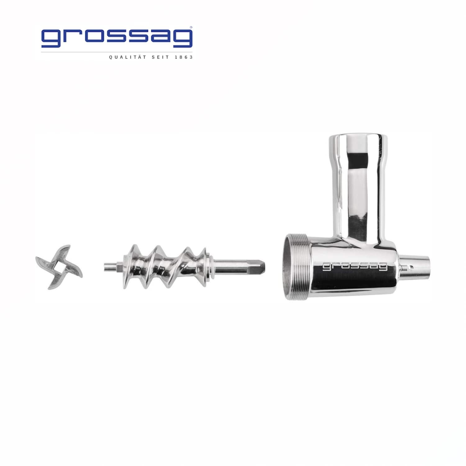 Насадка-м’ясорубка Grossag 1354 для Kitchen Aid Stainless Steel, фото №6