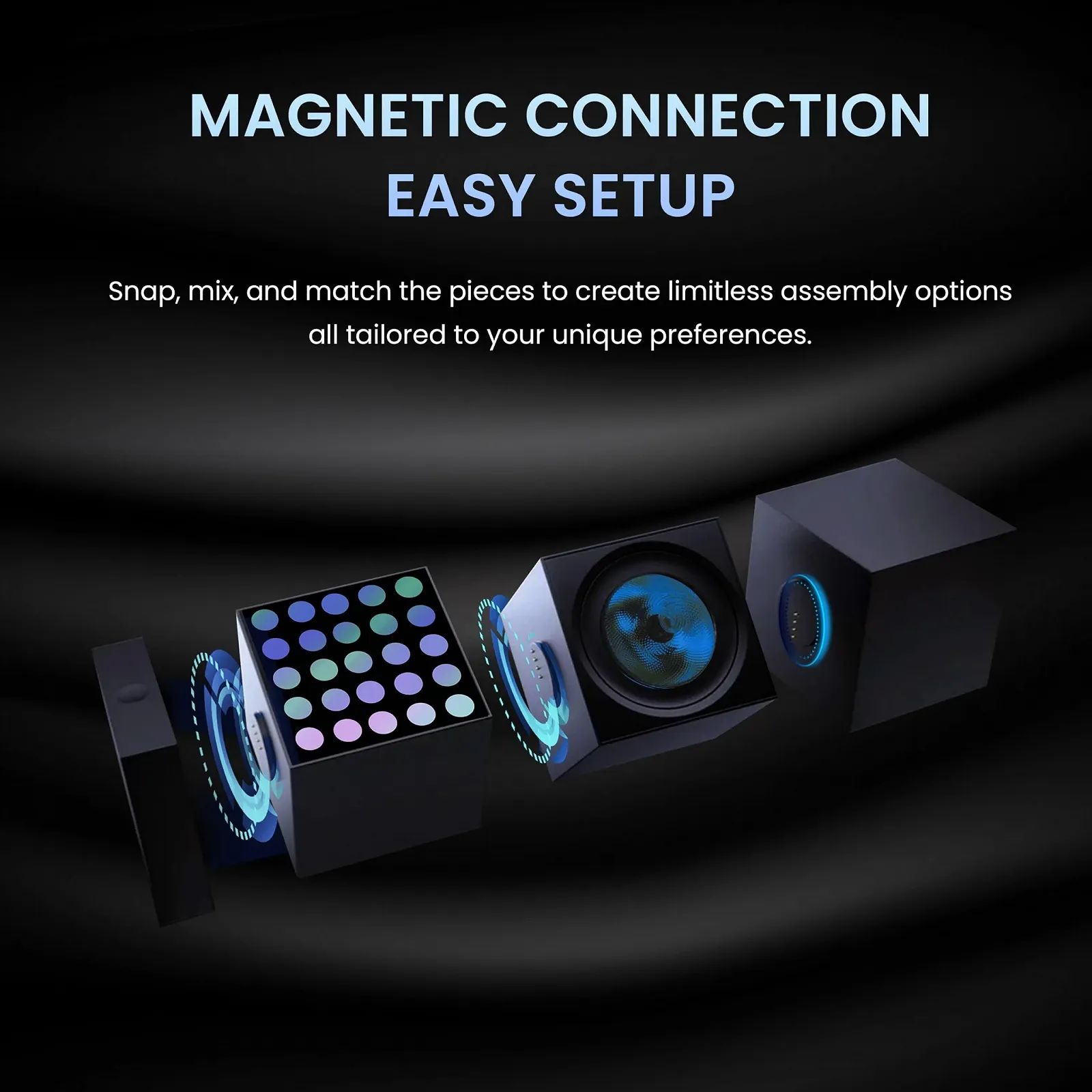 Умная настольная лампа Yeelight Cube Wi-Fi/Bluetooth Black, фото №5