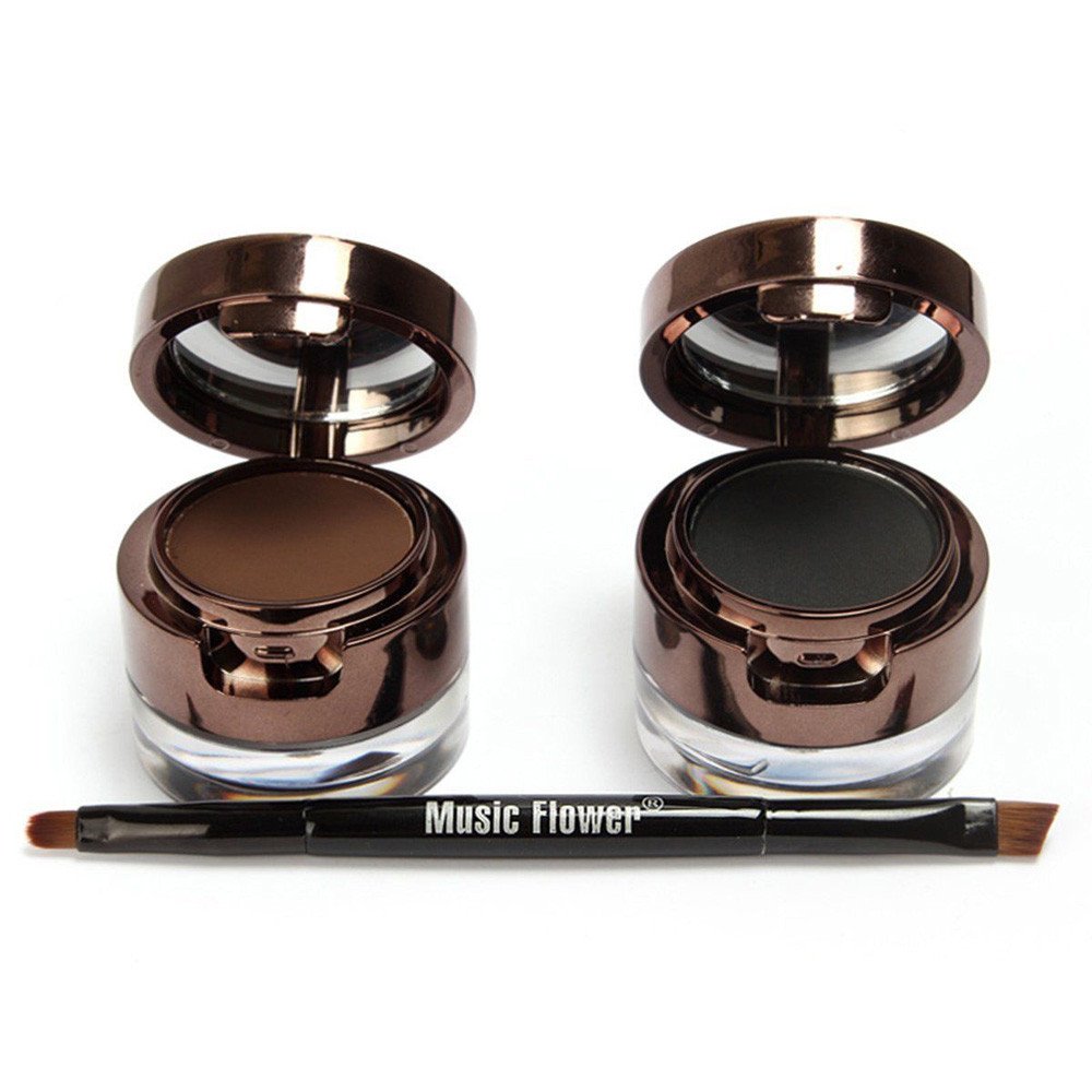 Крем-помада для брів 2 в 1 Eye liner Augenbrauenpuder Eyebrow Powder Black Brown One Size, фото №1