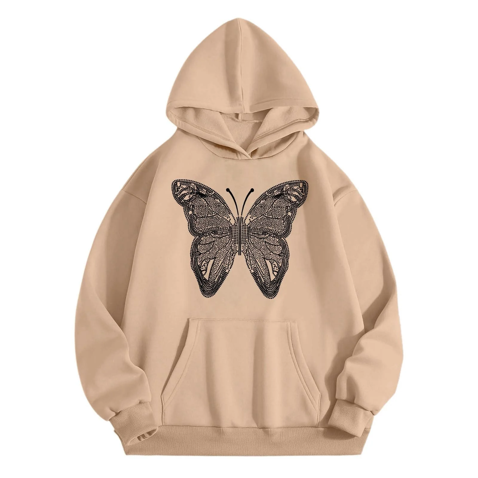 Пуловер Девичий Толстовка с капюшоном Детская С принтом С длинными рукавами С карманом, фото №1