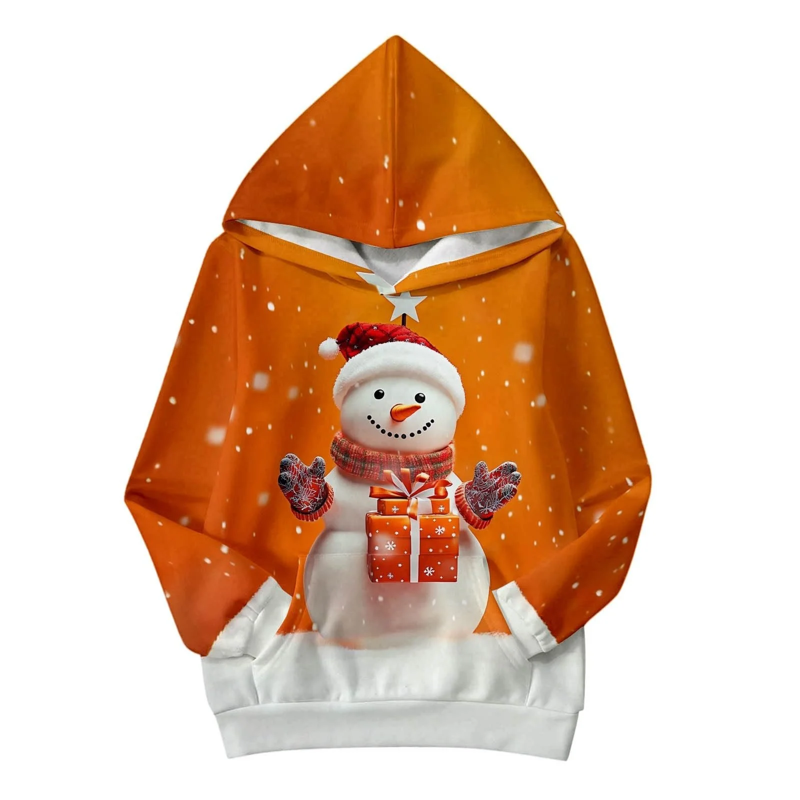 Толстовка Рождественская для девочек Худи Графический принт Буквенный принт Пуловер Топы с длинными рукавами Повседневный мягкий пуловер, фото №2