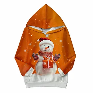 Толстовка Рождественская для девочек Худи Графический принт Буквенный принт Пуловер Топы с длинными рукавами Повседневный мягкий пуловер synthetic.ua - Фото 1