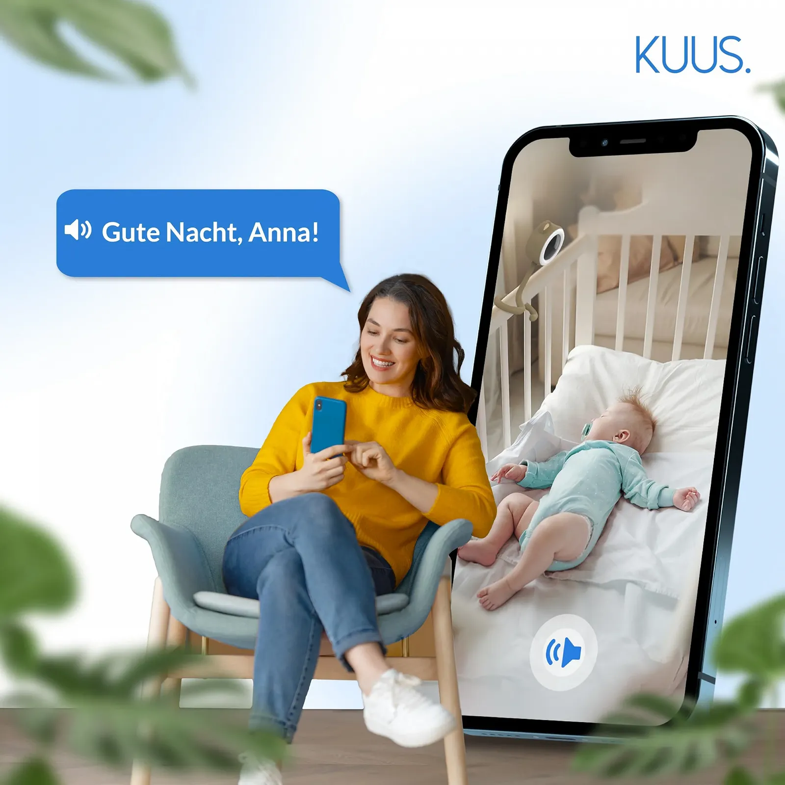 Відеоняня KUUS. 2K WiFi App Night Light White Noise Sleep Aid Baby Camera, фото №2 Відеоняня KUUS. 2K WiFi App Night Light White Noise Sleep Aid Baby Camera, фото №2