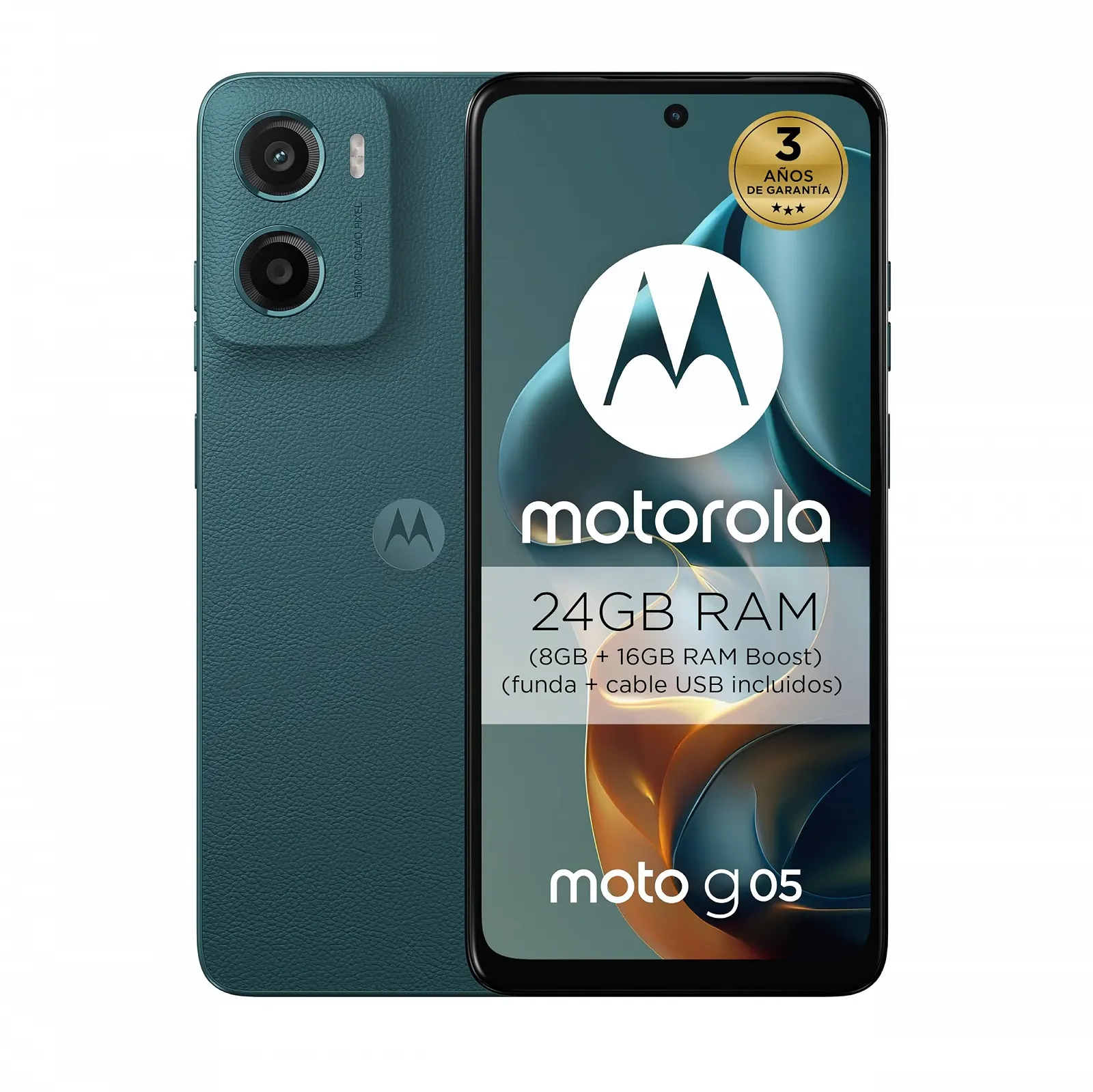 Смартфон Moto G05 24GB (8GB + 16GB RAM Boost)/256GB Super Bright Display 6.67" 50MP Portrait Mode IA Soft Luxe Corning Gorilla Glass 3 5200mAh Blue Spain, фото №1