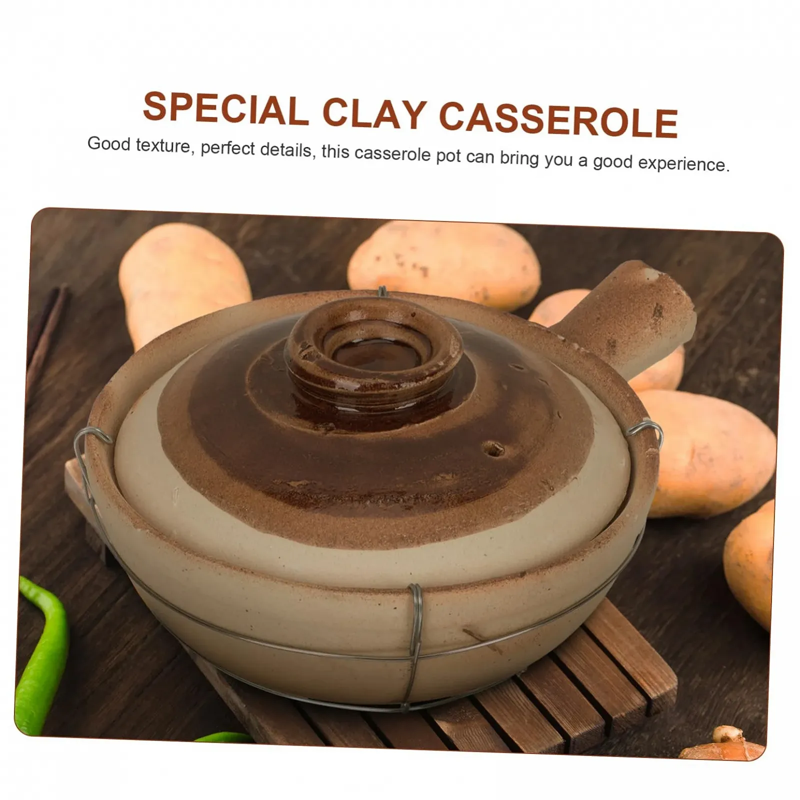 Кастрюля GALPADA керамическая термостойкая для тушения и супов, фото №6