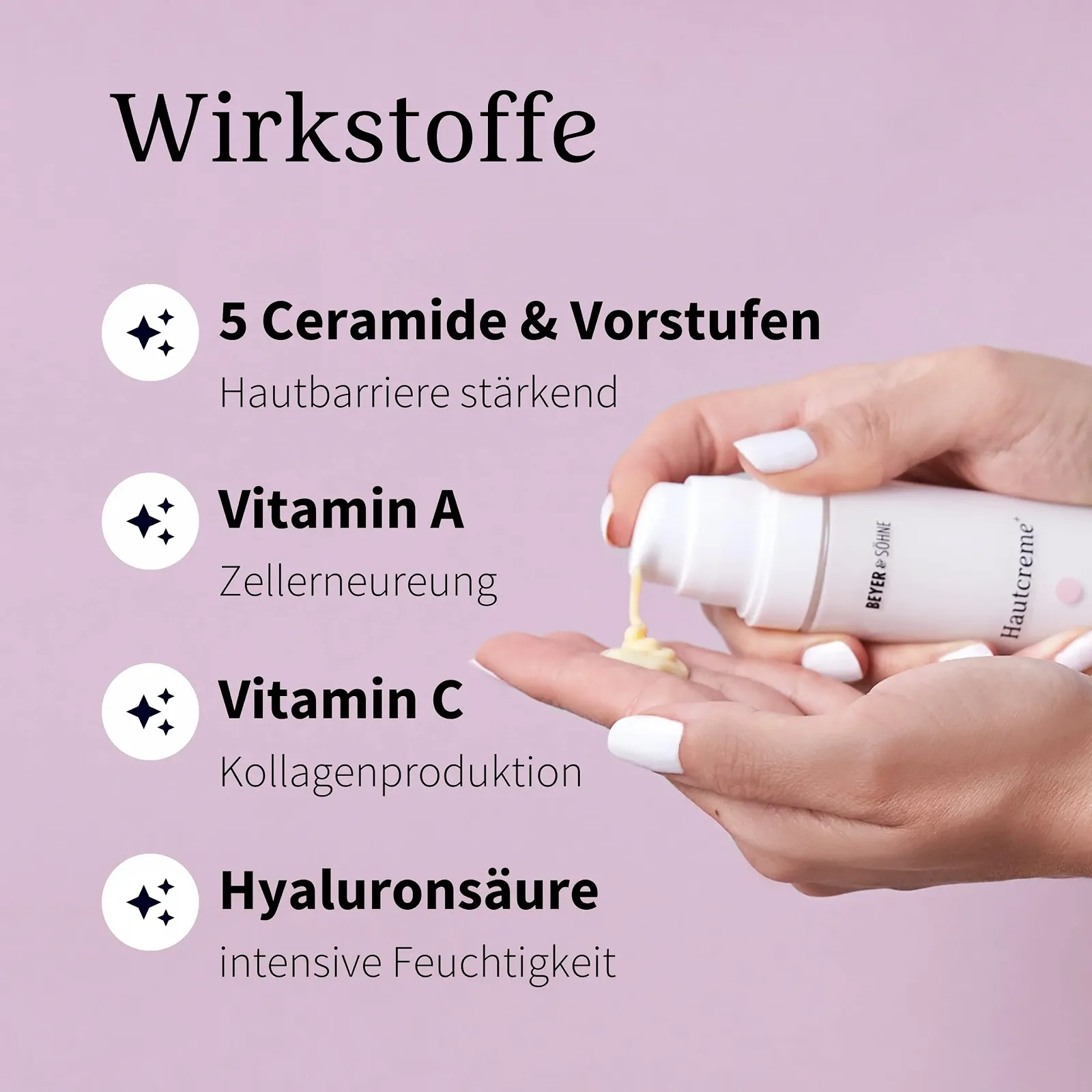 Крем для обличчя Skin Cream + Anti-Ageing з гіалуроном, ресвератролом та керамідами для сухої шкіри, фото №4