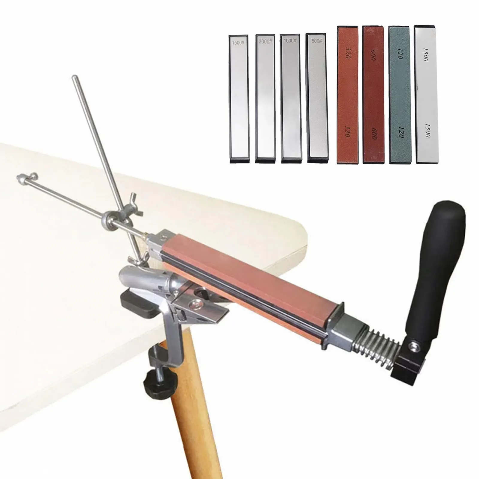 Набор для заточки Fabater с фиксированным углом 8 камней быстросъемная конструкция Silver, фото №2