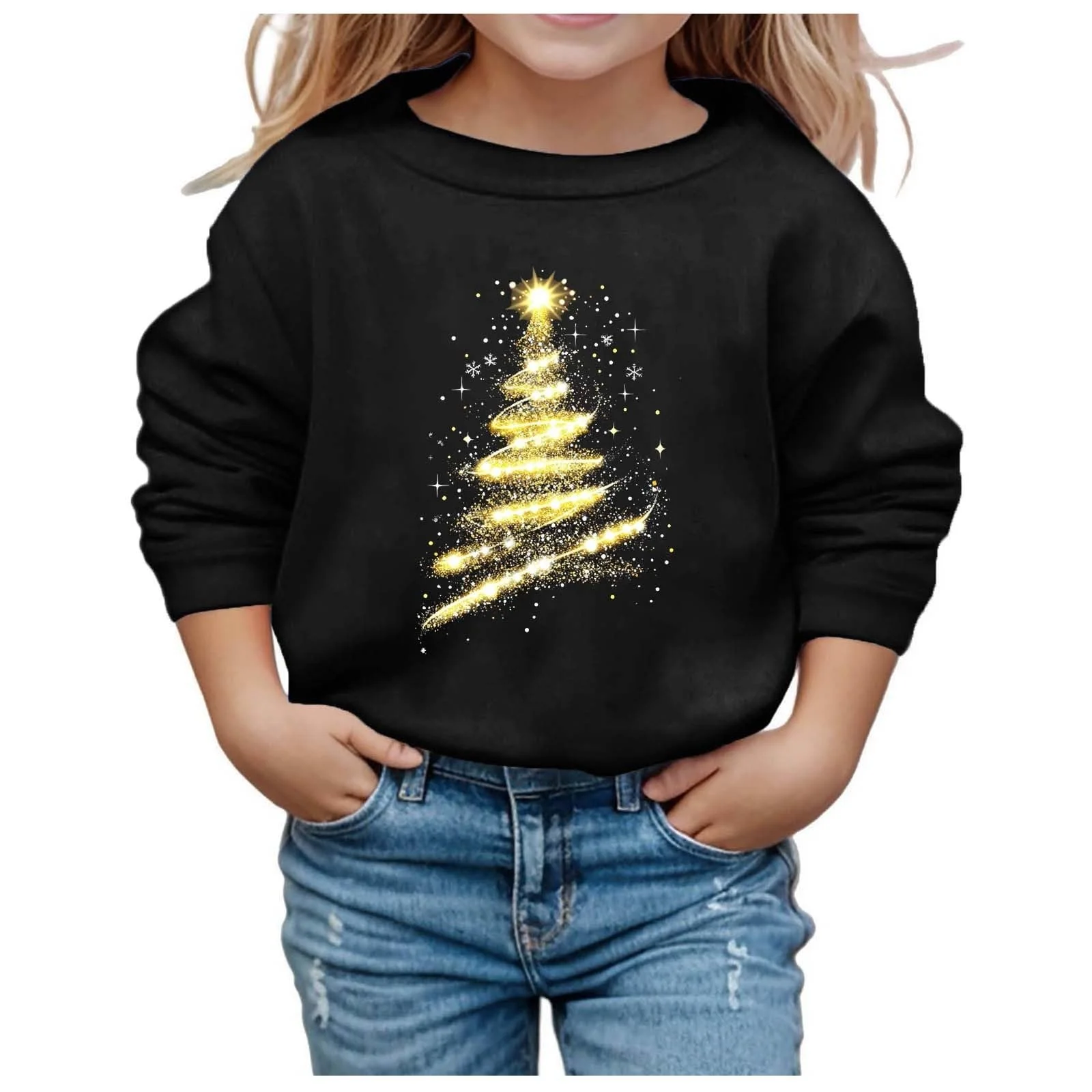 Рождественский свитер для девочек Рождественская толстовка, подростковый 110 свитер, детский 104 Рождественский свитер, 164 98 Свитер, 3D печатный уродливый свитер 128 Детская одежда уродливые футболки, фото №1