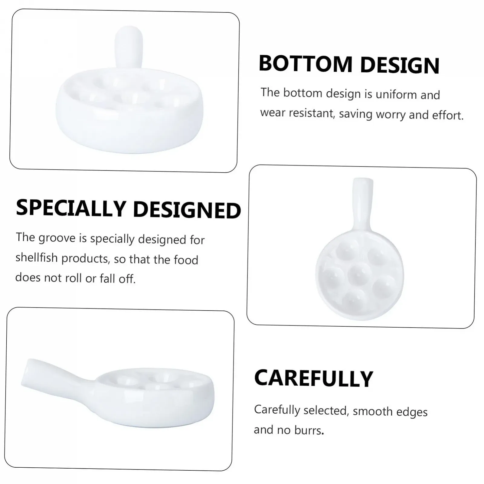 Форма для равликів SHOWERORO 6 отворів керамічна біла, фото №8