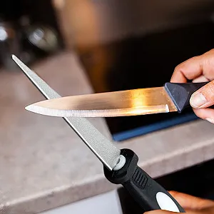 Точильные камни двухсторонние для садовых ножниц и кухонных ножей эргономичные для влажной и сухой заточки synthetic.ua - Фото 1