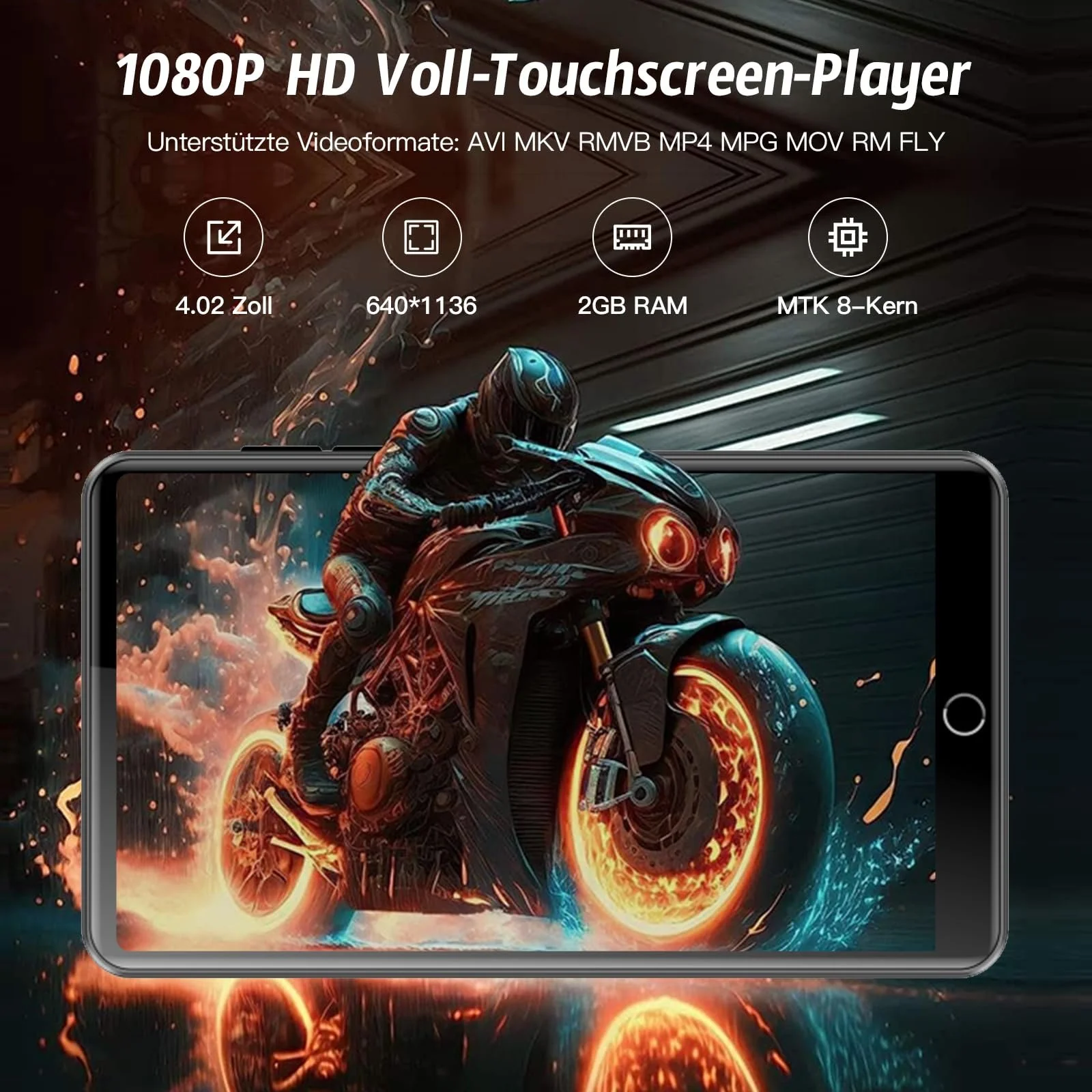 MP4 плеер 4.02 дюйма с Bluetooth и WiFi, 80 ГБ, с камерой 13 МП, музыкальный плеер для детей с динамиками, Android, с Spotify, YouTube, Play Store, фото №6