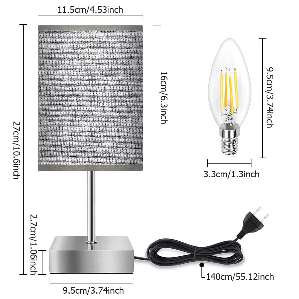Настільна лампа Touch Dimmable E14 Retro Grey, фото №3
