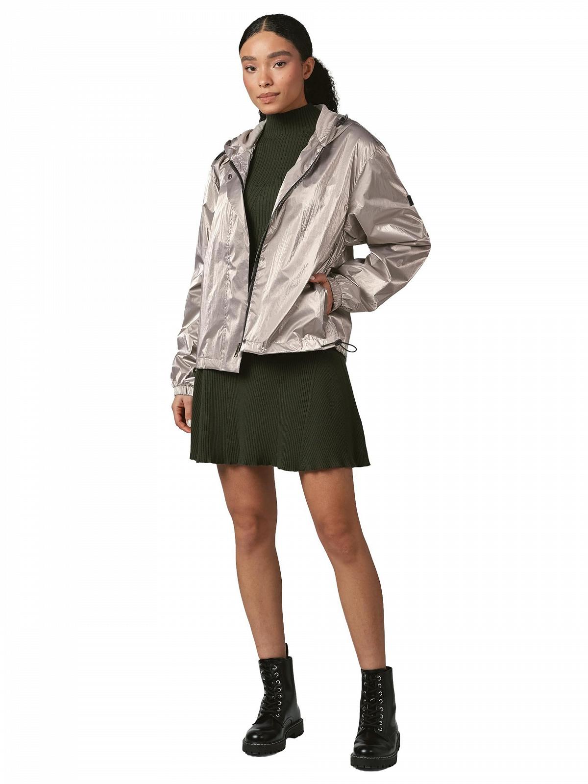 Куртка-бомбер Ragwear Cezanna Shine YOUMODO Легкая женская переходная куртка-бомбер светоотражающая Oversize с капюшоном, металлический вид, фото №1