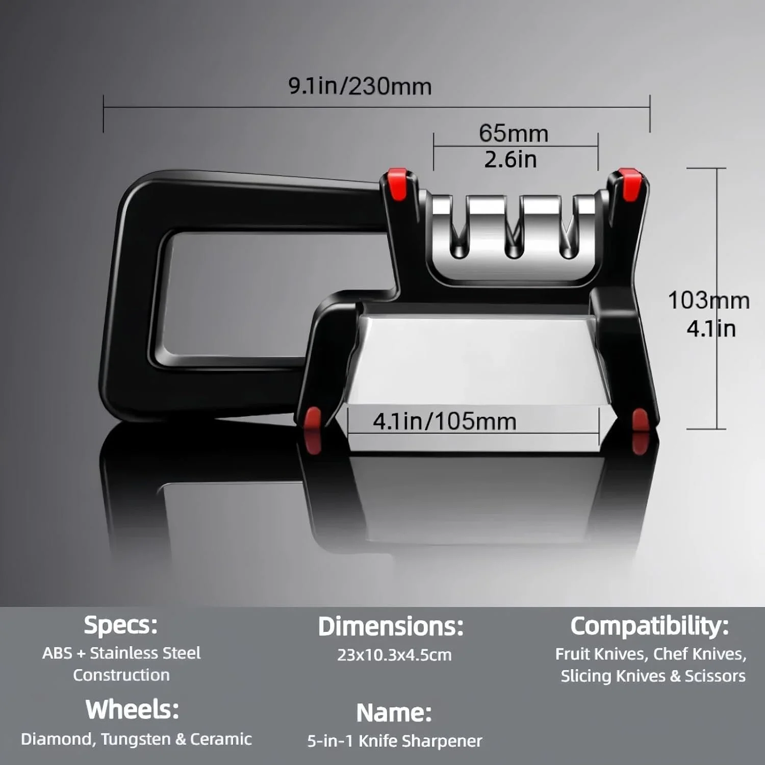 Ручна точилка для ножів 4 в 1 багатофункціональна з силіконовою основою, фото №2 Ручна точилка для ножів 4 в 1 багатофункціональна з силіконовою основою, фото №2