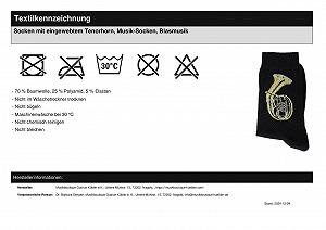 Музыкальные носки с самодельным тенор-горном, латунная музыка 1 пара synthetic.ua - Фото 1