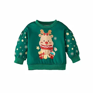 Толстовка з різдвяним принтом літер Generisch для дівчаток ясельного віку - Фото 1