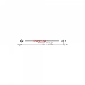 Тормозной шланг METZGER 4110455 для RENAULT, передний мост слева, передний мост справа - Фото 1