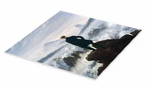 Постер Caspar David Friedrich The Wanderer Over the Mist Sea 100 x 100 см Blue synthetic.ua - Фото 1