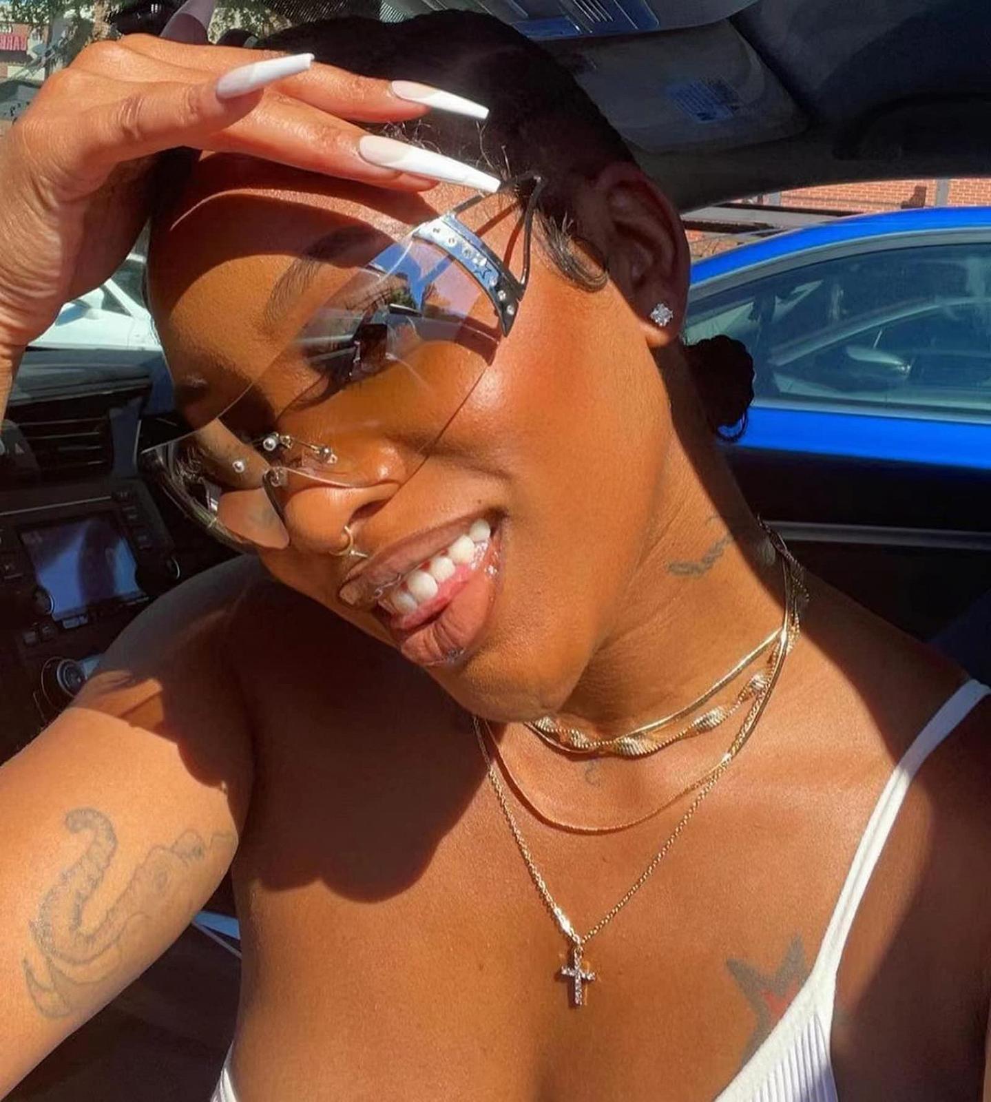 Сонцезахисні окуляри YAMEIZE Без оправи Y2K Wraparound для жінок, чоловіків, фото №3