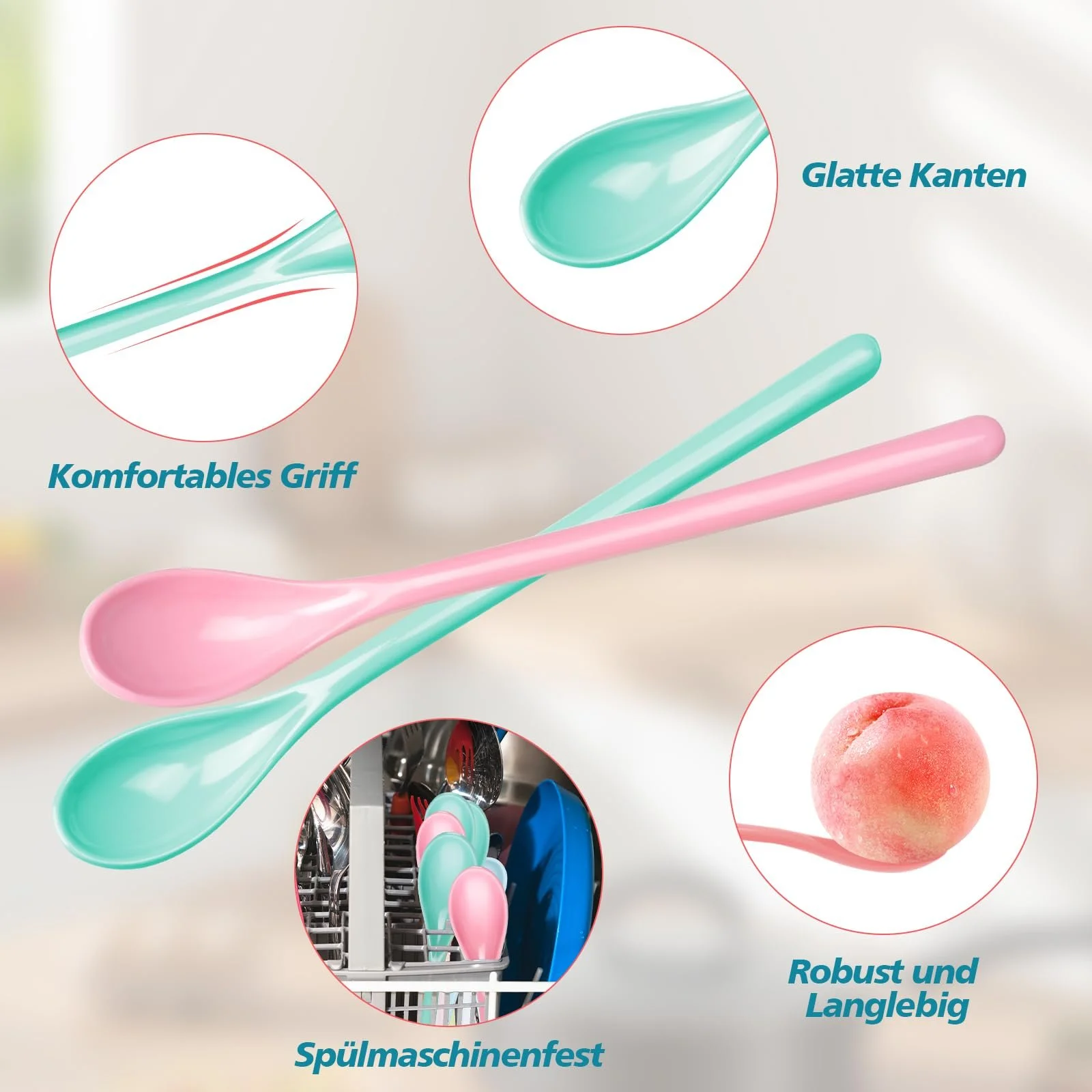 Набір пластикових ложок 10 шт, Довга, фото №3