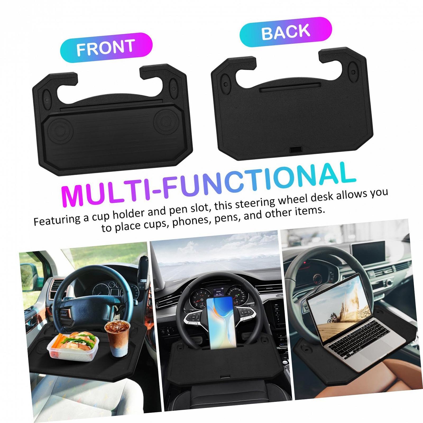 Автомобильный столик на руль с подставкой для чашки и слотом для ручки, стабильный и нескользящий, универсальный для легковых и грузовых автомобилей, компактный портативный автомобильный столик для работы и еды, фото №7 Автомобильный столик на руль с подставкой для чашки и слотом для ручки, стабильный и нескользящий, универсальный для легковых и грузовых автомобилей, компактный портативный автомобильный столик для работы и еды, фото №7