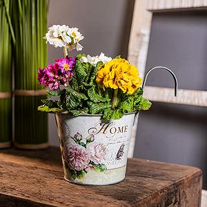 Підвісне металеве кашпо DARO DEKO Carnation 15 x 13 см 2 шт. synthetic.ua - Фото 1