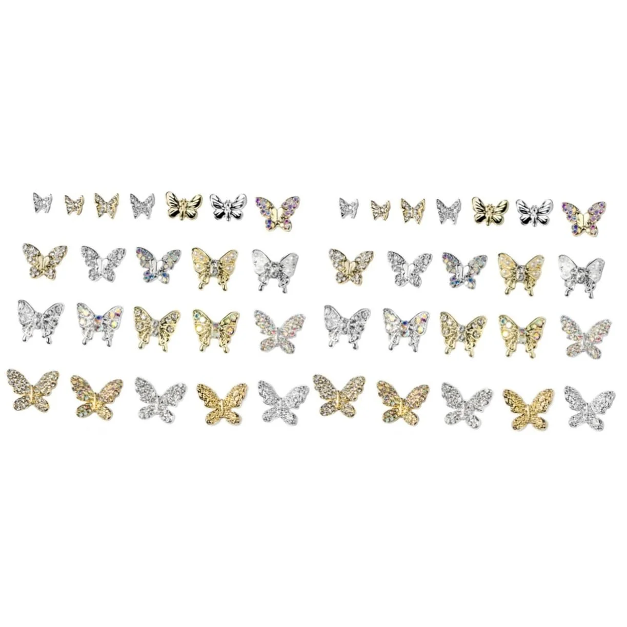 Украшения для ногтей Бабочки Healvian 2 набора 3D Легкие для элегантного маникюра, пачка 22 шт, фото №1