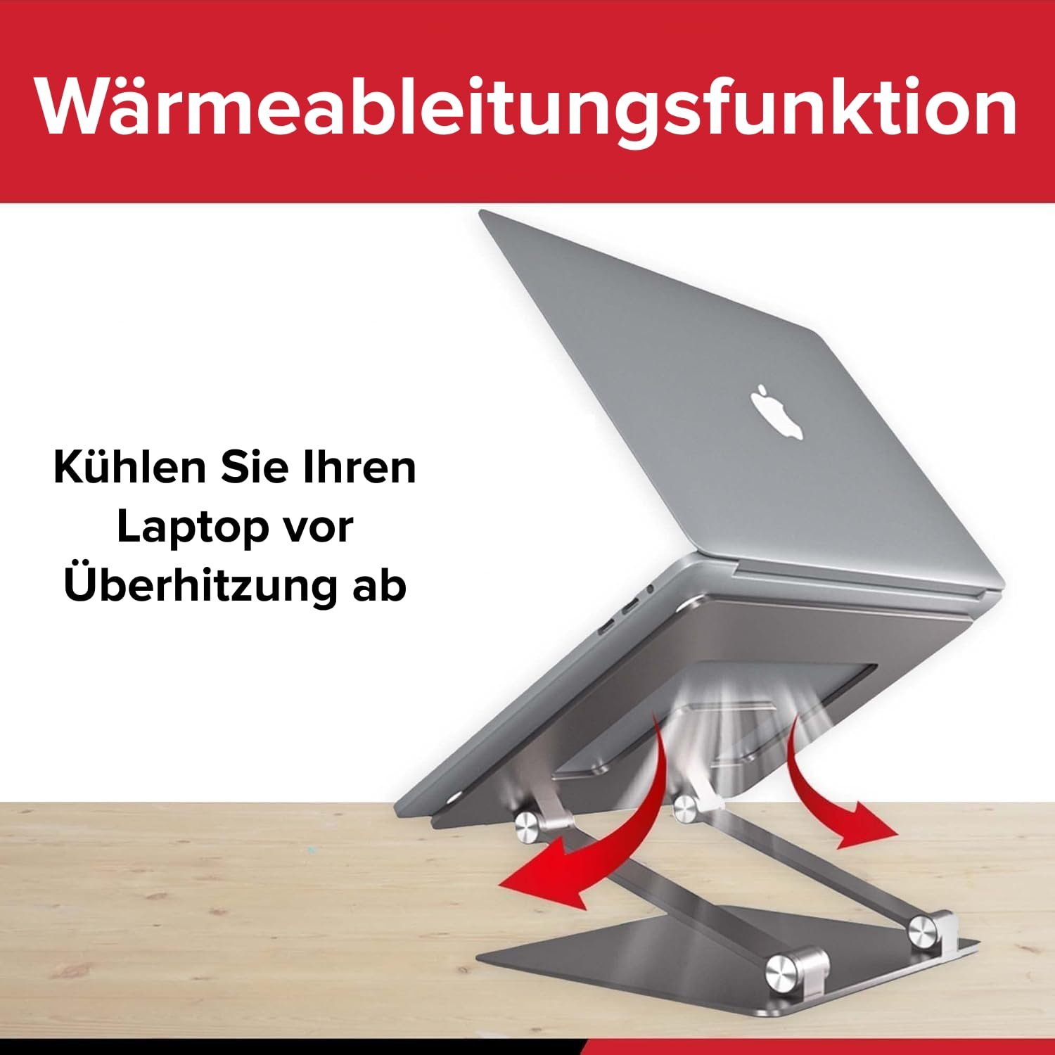 Підставка для ноутбука LYNXER Регульована по висоті, складана, ергономічна та вентильована для навчання, сумісна з усіма ноутбуками 11-16 Сірий, фото №5