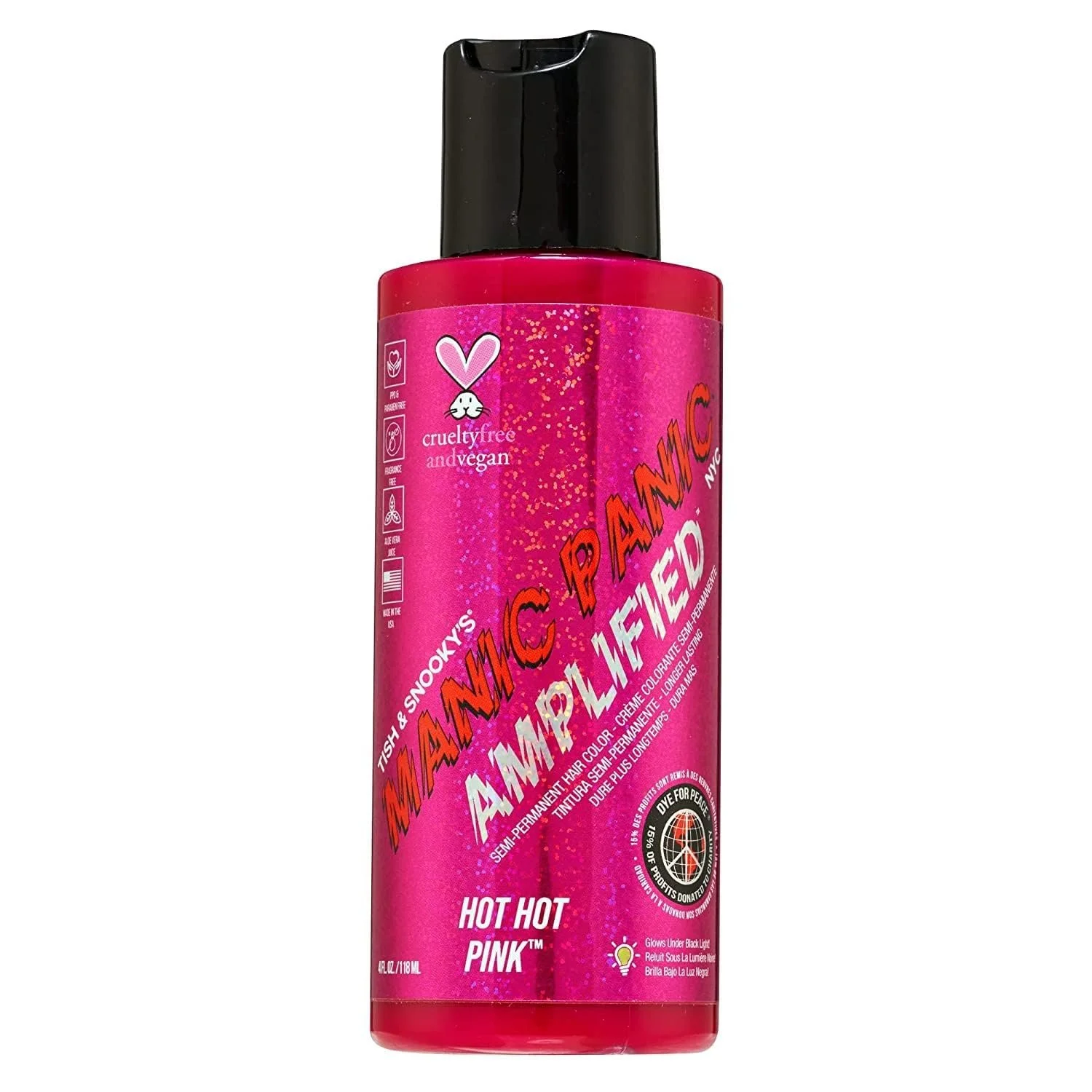 Крем-фарба Manic Panic Amplified Hot Pink Рожевий напівперманентний барвник для волосся, веганський, не тестувався на тваринах 118 мл, фото №1 Крем-фарба Manic Panic Amplified Hot Pink Рожевий напівперманентний барвник для волосся, веганський, не тестувався на тваринах 118 мл, фото №1